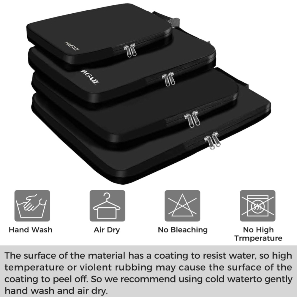 BAGAIL Black Travel Organizer Set, Men & Women - Picture 3 of 6